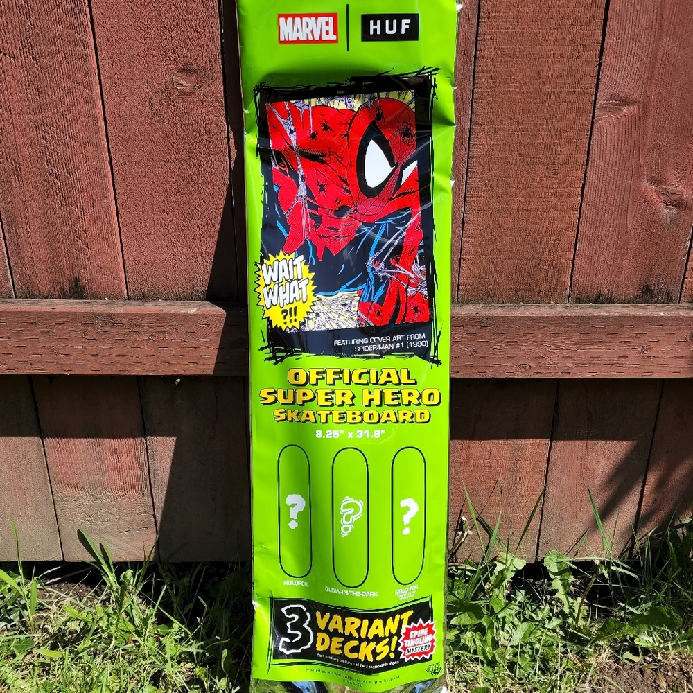 Dead Stock HUF x Marvel Spider-Man Skate Deck Blind Bag Skateboard Unopened